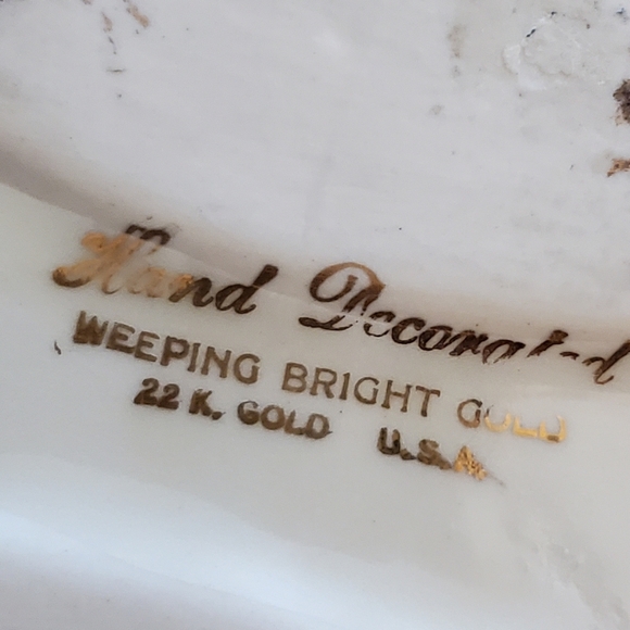 MCM Art Nouveau 22kt Gold Weeping Porcelain Vase Made in the USA Vintage - Picture 6 of 6